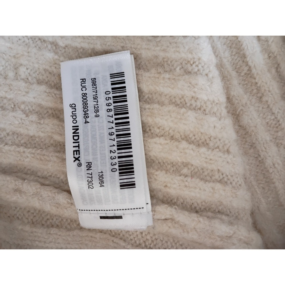 Zara NWT Cream Ribbed Cropped Turtleneck Sweater Long Sleeve Minimalist S XS - Picture 8 of 12